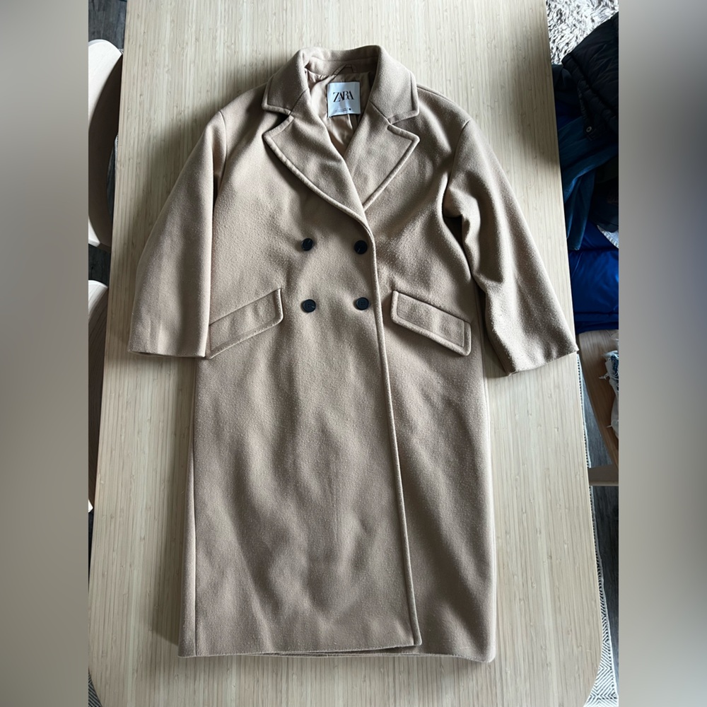 Zara Oversized Long Trench Pea Coat
